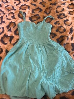 Hollister Mint Green Smocked Dress